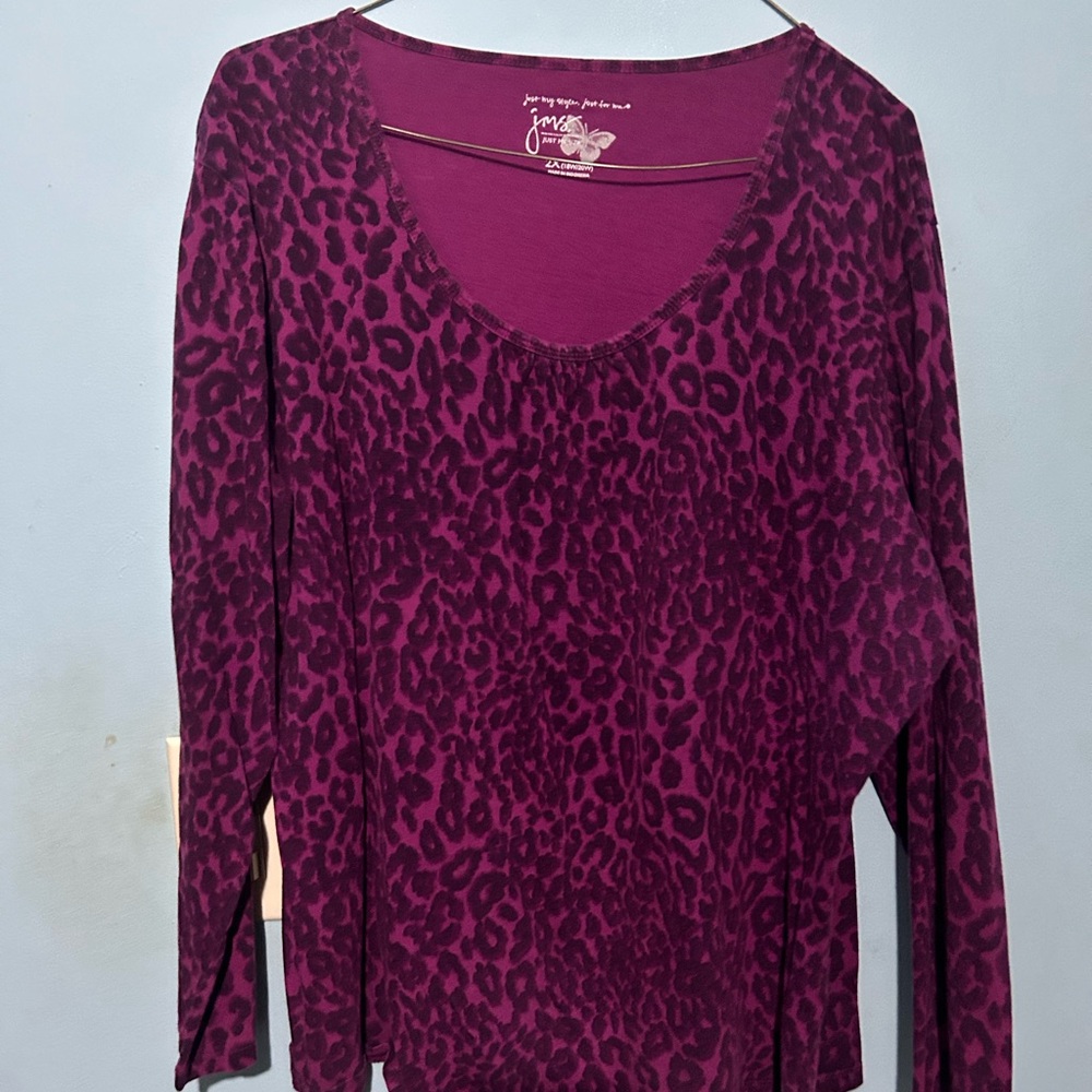 Just My Size Fitted 3/4 Sleeve Pink and Purple Long Sleeve T